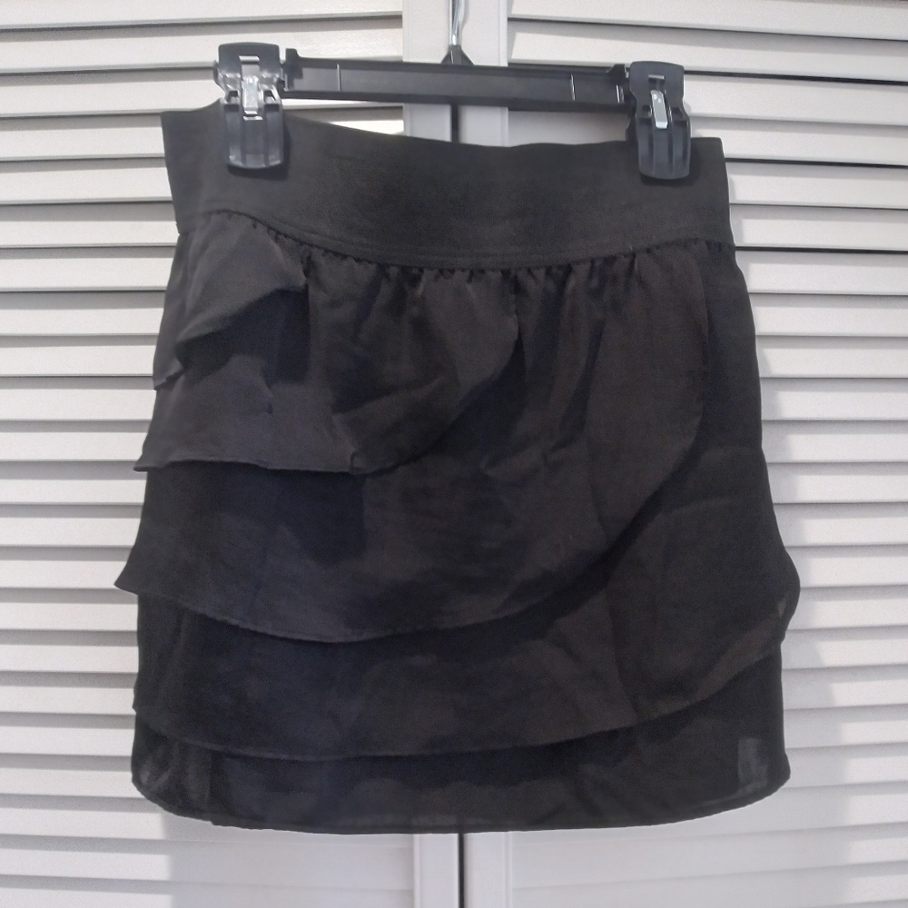 Charlotte Russe Black Layered/Tiered Mini Skirt Women's Size Med, Vintage